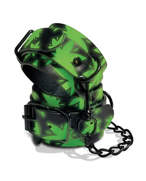 Stoner Vibes Glow in the Dark Wrist Cuffs - Pleasura